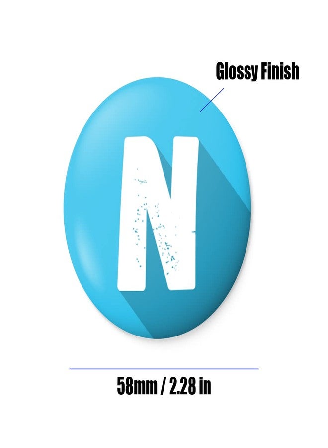 التر إيغو شارة زر حرفية من الأبجدية من alterEgo مع دبوس أمان في الخلف (قطر 58 مم) (N) - Image 2